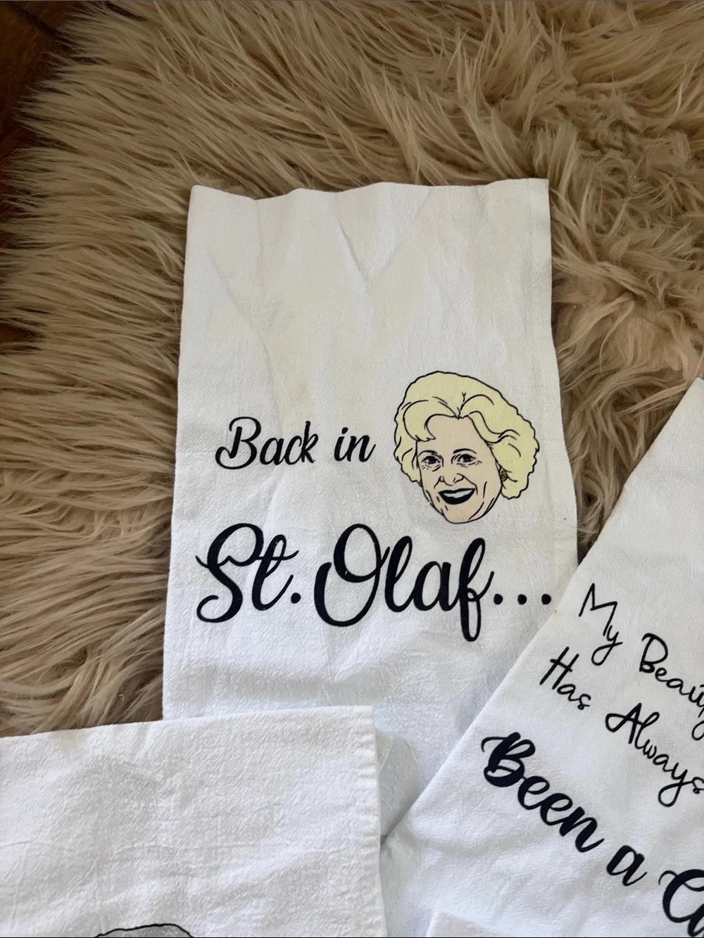 Classic White Golden Girls Decorative Kitchen Towels - Set of 4